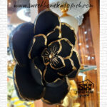 تصویر دیوارکوب گل لاله مشکی-طلایی