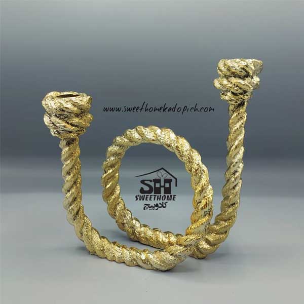 تصویر جاشمعی مدل طناب طلایی