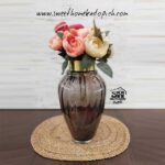 تصویر گلدان بلوری سربرنجی کد 3 شکلاتی