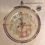 تصویر ساعت دیواری فلزی دو رینگ طلایی