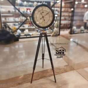 تصویر ساعت ایستاده 3 پایه تلسکوپی مشکی