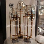 تصویر شمعدان رومیزی فلزی مدل ال طلایی