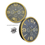 تصویر ساعت دیواری فلزی شوبرت طلایی عدد دار