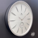 تصویر ساعت دیواری شوبرت سیلور صفحه سفید بدون شماره فلزی