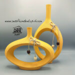 تصویر گلدان رومیزی جفتی مدل دراپ زرد