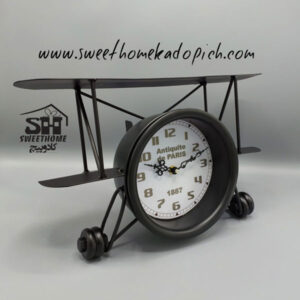 تصویر ساعت رومیزی مدل هواپیما فلزی