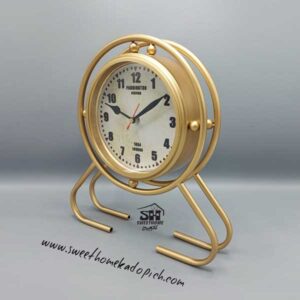 تصویر ساعت رومیزی مدرن فلزی