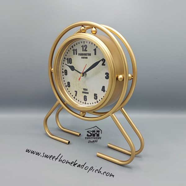 تصویر ساعت رومیزی مدرن فلزی
