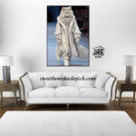تصویر تابلو دیواری مدل شاین گربه پالتو پوش