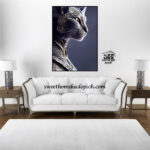 تصویر تابلو دیواری مدل شاین گربه