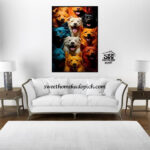 تصویر تابلو دیواری مدل شاین 10 سگ