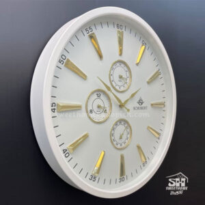 تصویر ساعت دیواری شوبرت سفید فلزی